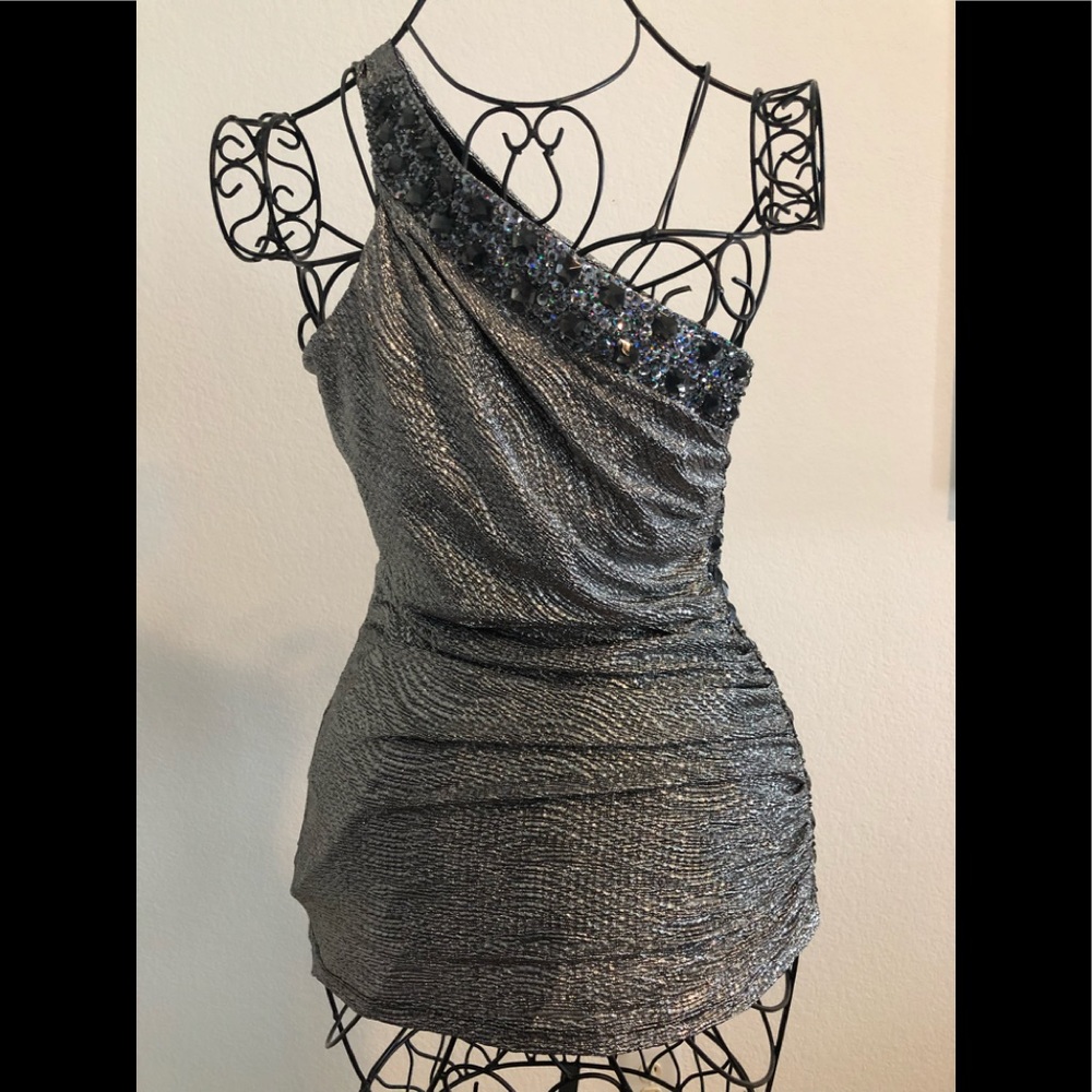 Cache one shoulder top with decor stones